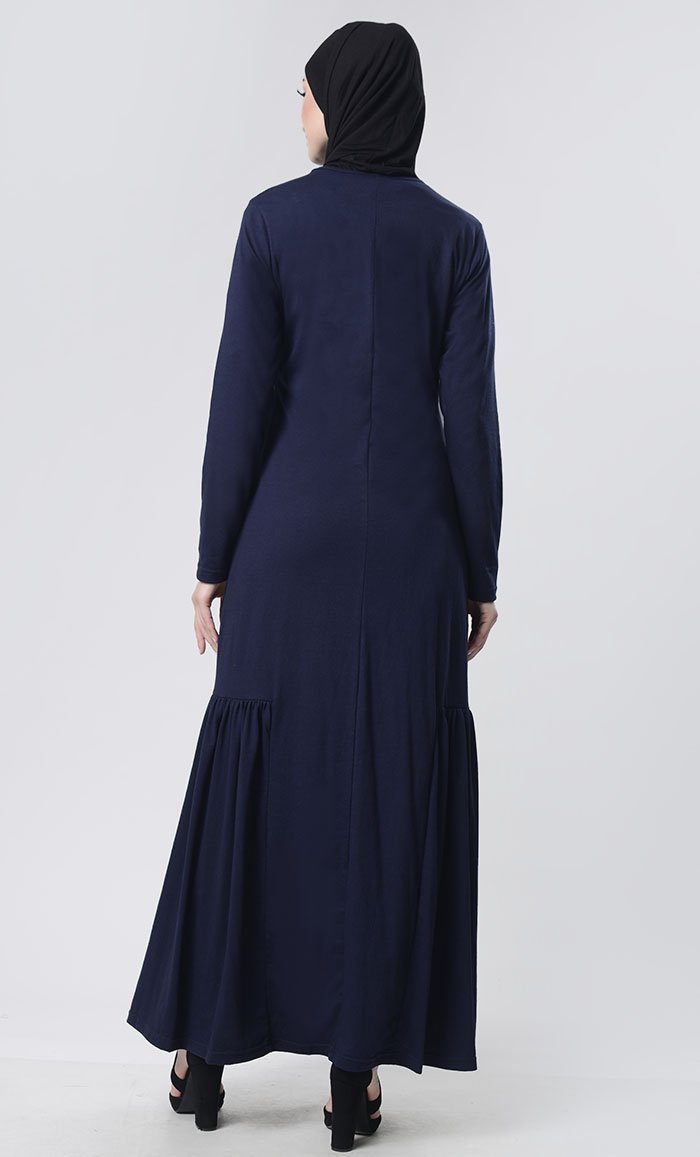 Simple Knit Abaya With Pockets