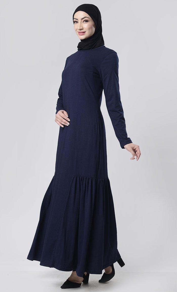 Simple Knit Abaya With Pockets