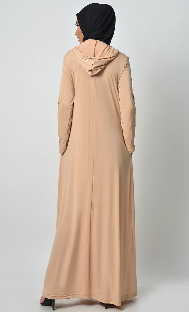 Simply Everyday Basic Jersey Hooded Abaya - EastEssence.com