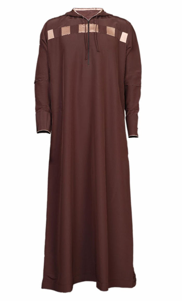Smart Hoody Thobe For Men With Cuffs