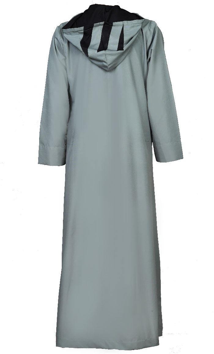 Smart Hoody Thobe For Men With Front Zipper