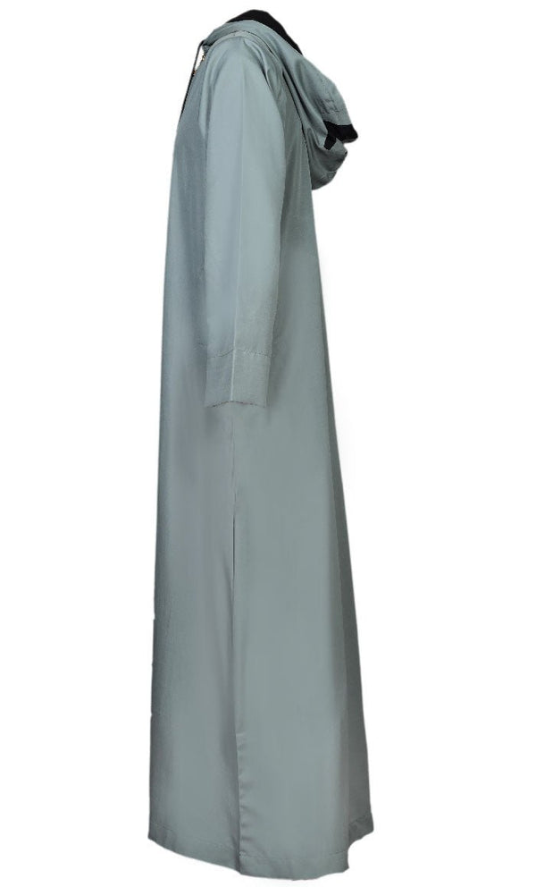 Smart Hoody Thobe For Men With Front Zipper