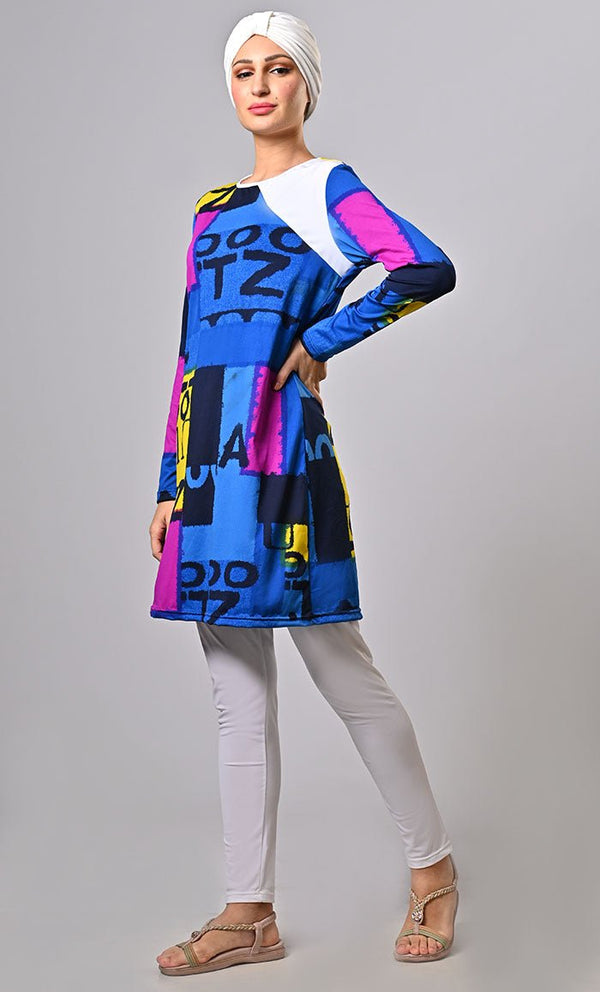 Splashyblue Modest Printed Swim Wear (3Pc Set) - EastEssence.com