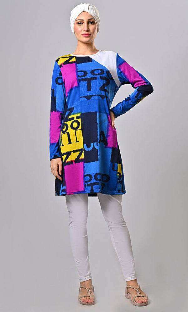 Splashyblue Modest Printed Swim Wear (3Pc Set) - EastEssence.com