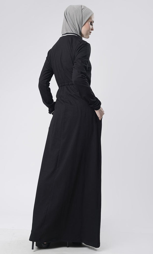 Sports drawstring Abaya With Pockets - EastEssence.com