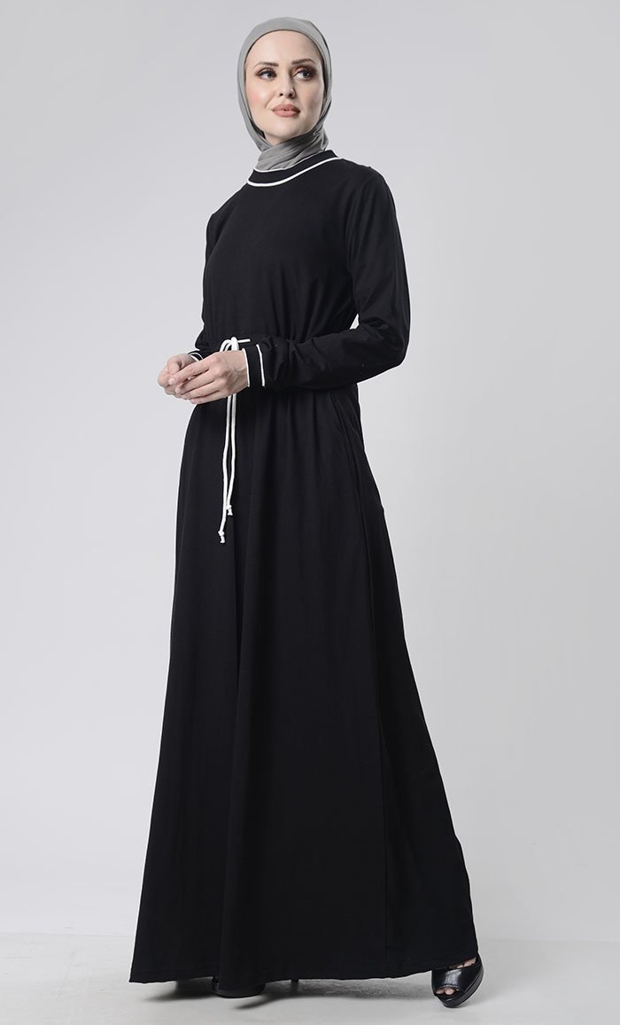 Sports drawstring Abaya With Pockets - EastEssence.com