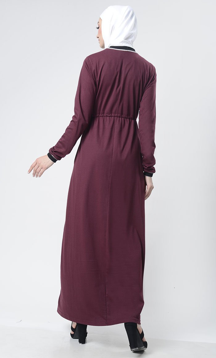 Sports drawstring Abaya With Pockets - EastEssence.com