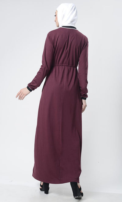 Sports drawstring Abaya With Pockets - EastEssence.com