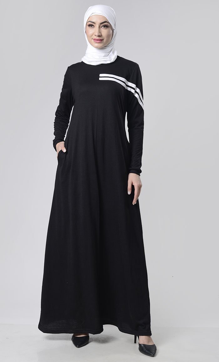 Sports Jersey Abaya With Pockets - EastEssence.com