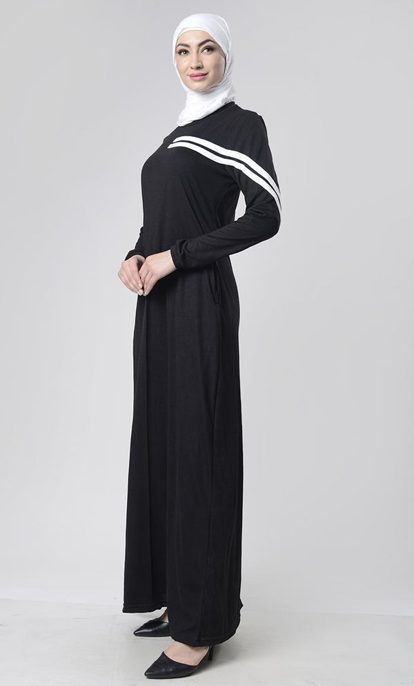 Sports Jersey Abaya With Pockets - EastEssence.com