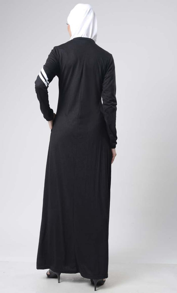 Sports Jersey Abaya With Pockets - EastEssence.com