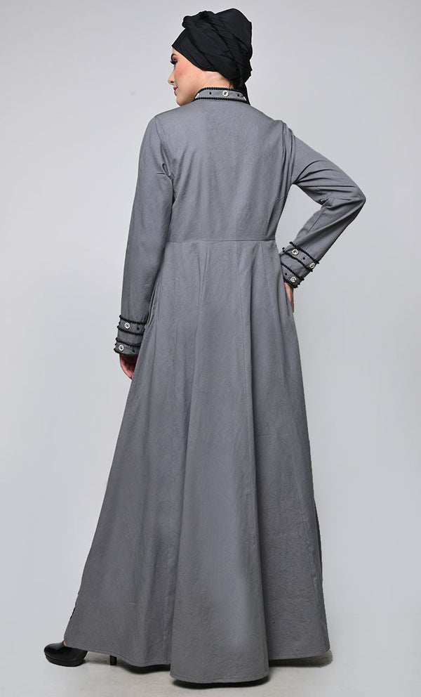 Stunning Full Length Ebroidered Multi Panel Abaya - EastEssence.com