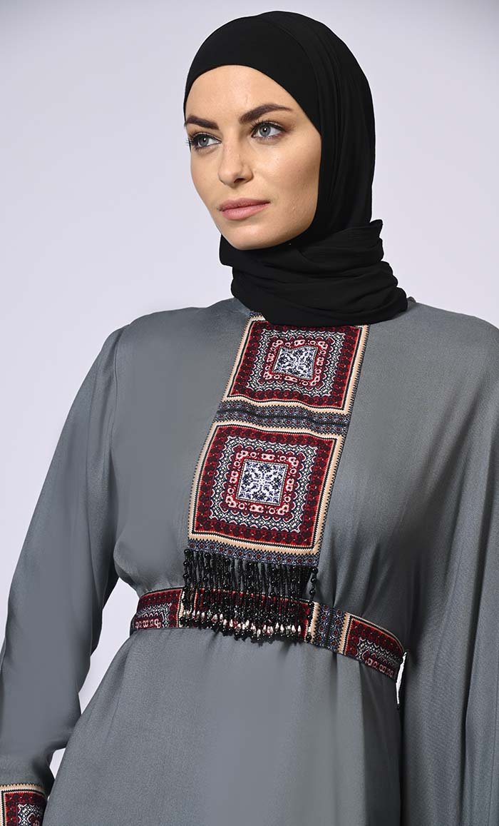 Stylish Semi Grey Kaftan