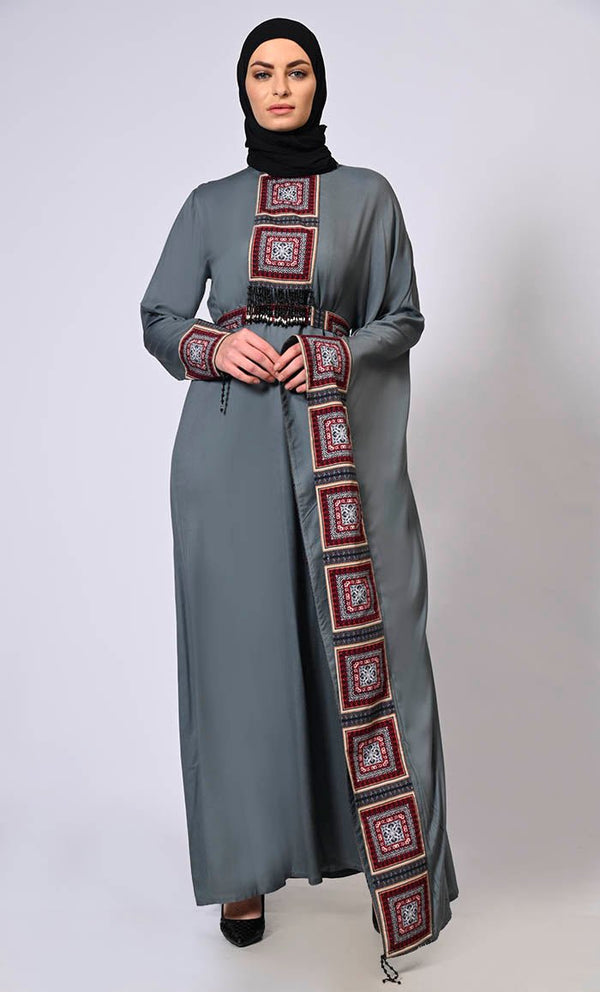 Stylish Semi Grey Kaftan