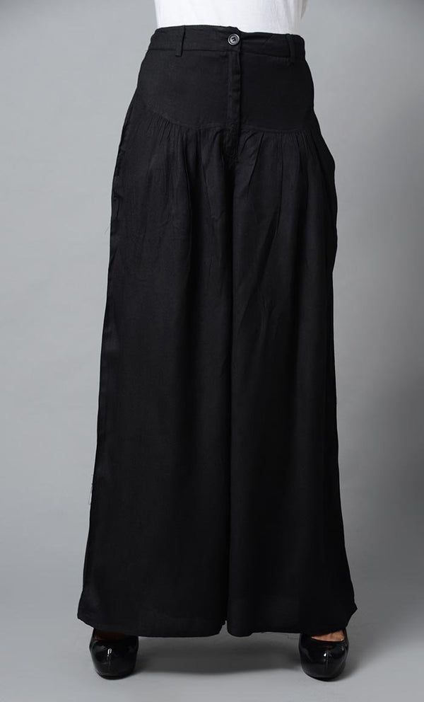 Super Comfy Buttoned Parallel Pant-Black - EastEssence.com