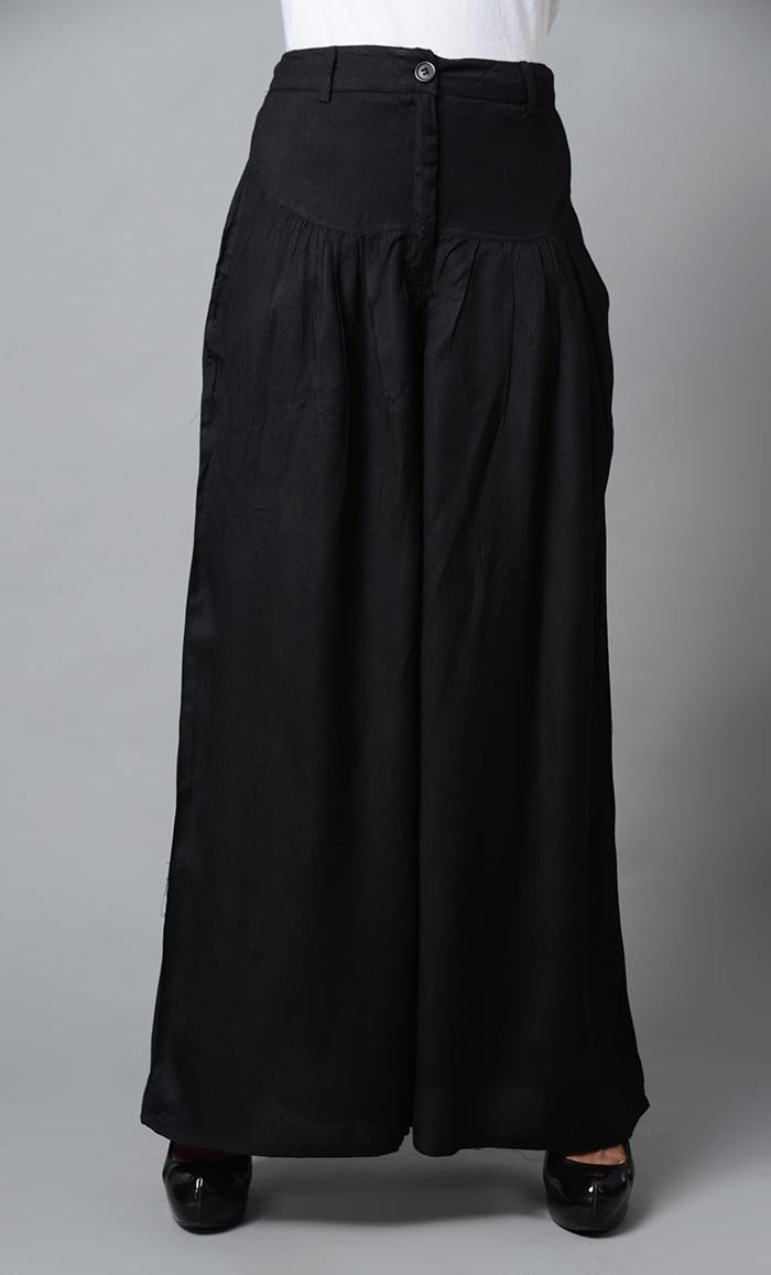 Super Comfy Buttoned Parallel Pant-Black - EastEssence.com