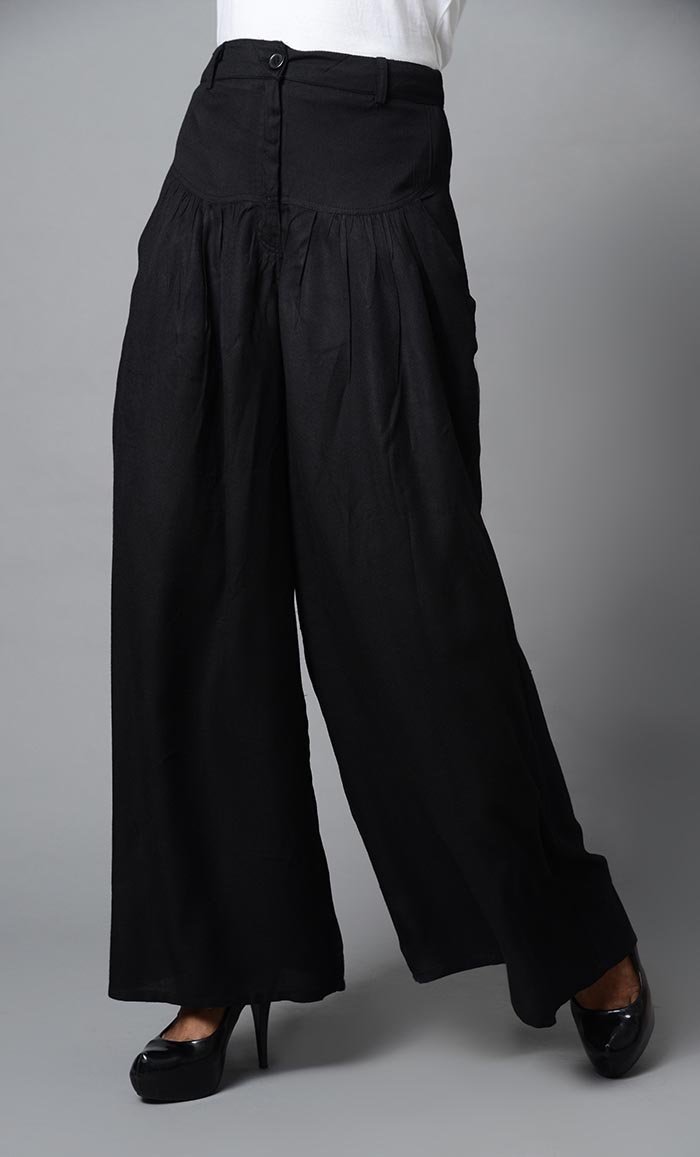 Super Comfy Buttoned Parallel Pant-Black - EastEssence.com