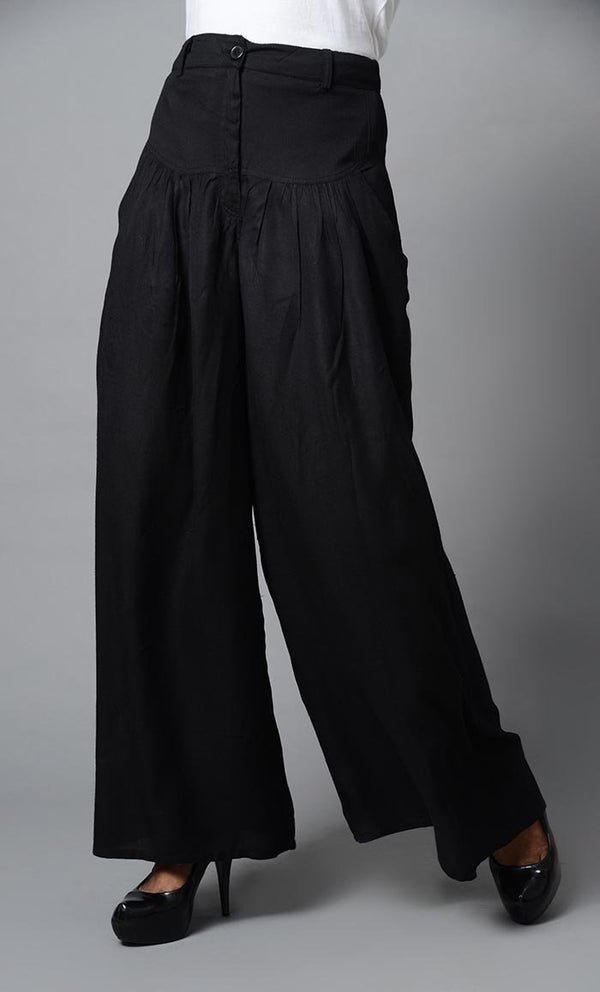 Super Comfy Buttoned Parallel Pant-Black - EastEssence.com