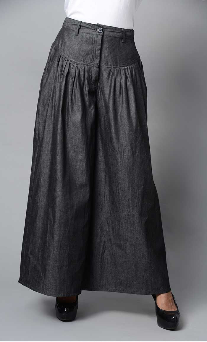 Super Comfy Buttoned Parallel Pant-Charcoal - EastEssence.com