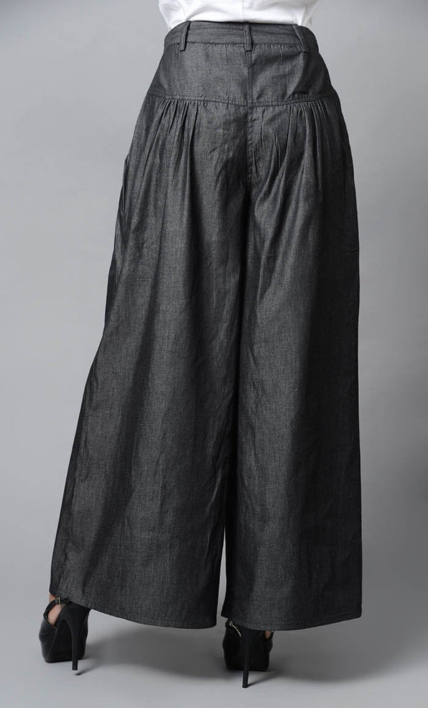 Super Comfy Buttoned Parallel Pant-Charcoal - EastEssence.com