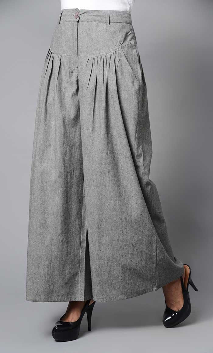 Super Comfy Buttoned Parallel Pant-Gray - EastEssence.com