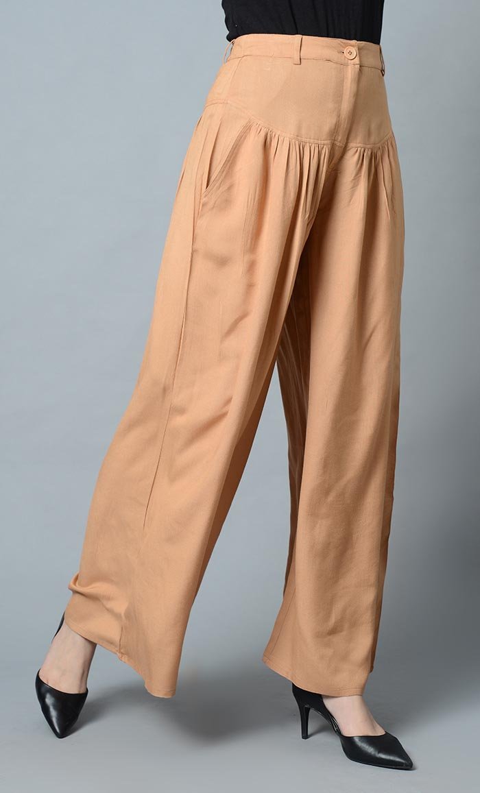 Super Comfy Buttoned Parallel Pant-Sand - EastEssence.com