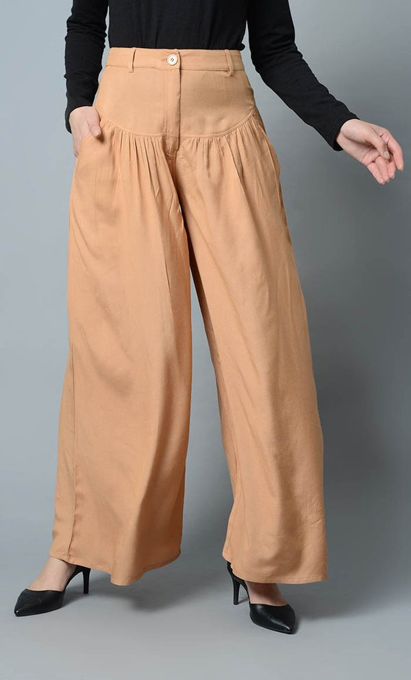 Super Comfy Buttoned Parallel Pant-Sand - EastEssence.com