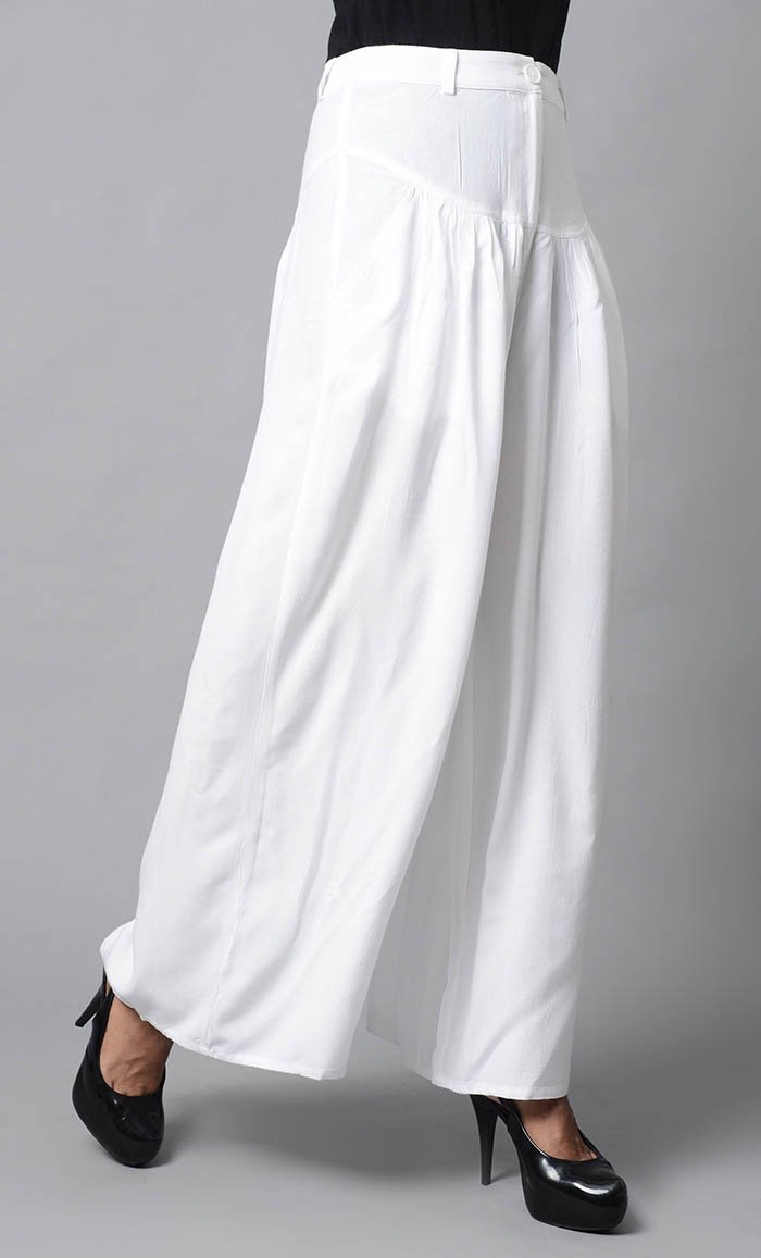 Super Comfy Buttoned Parallel Pant-White - EastEssence.com