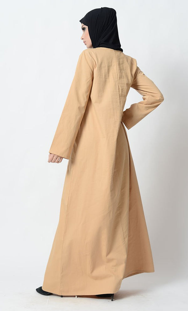 Sweetheart neckline modest wear casual abaya dress - EastEssence.com