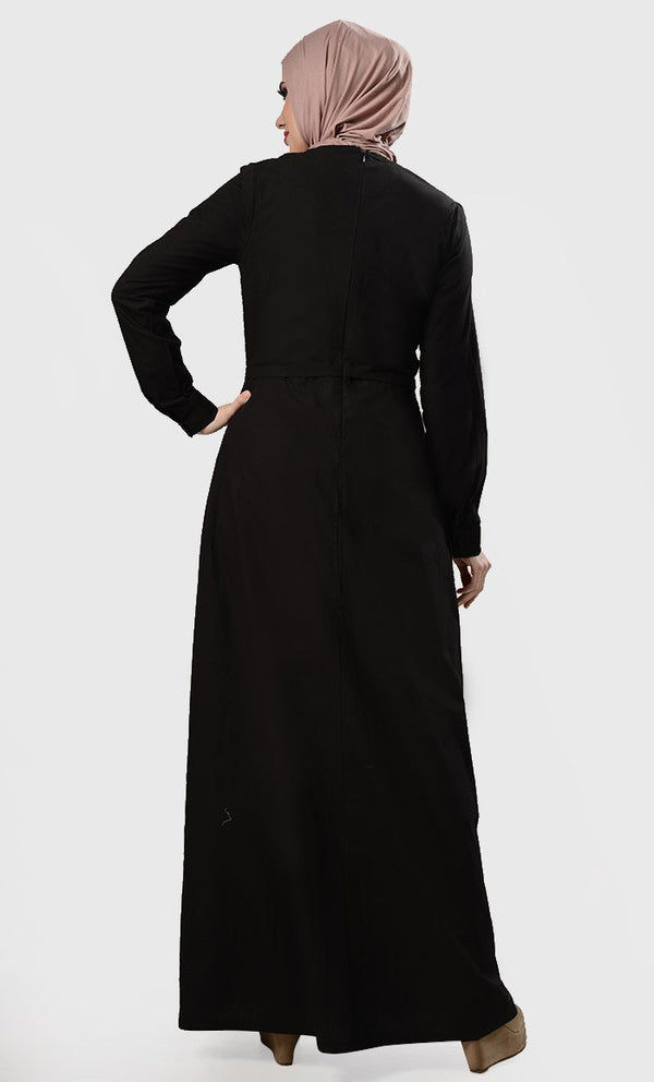 The Classy Embroidered Jumpsuit-Black - EastEssence.com