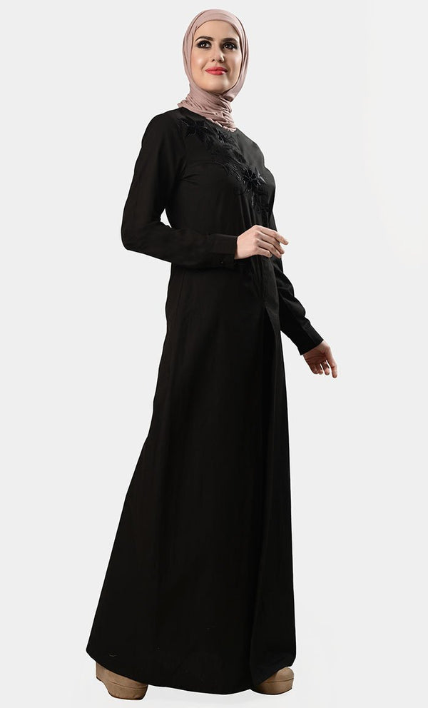 The Classy Embroidered Jumpsuit-Black - EastEssence.com