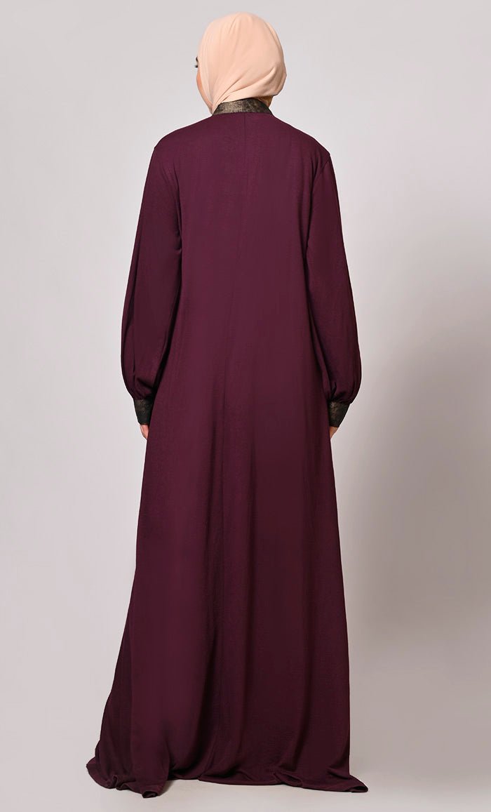 Timeless Modesty: The Classic Wine Abaya - EastEssence.com
