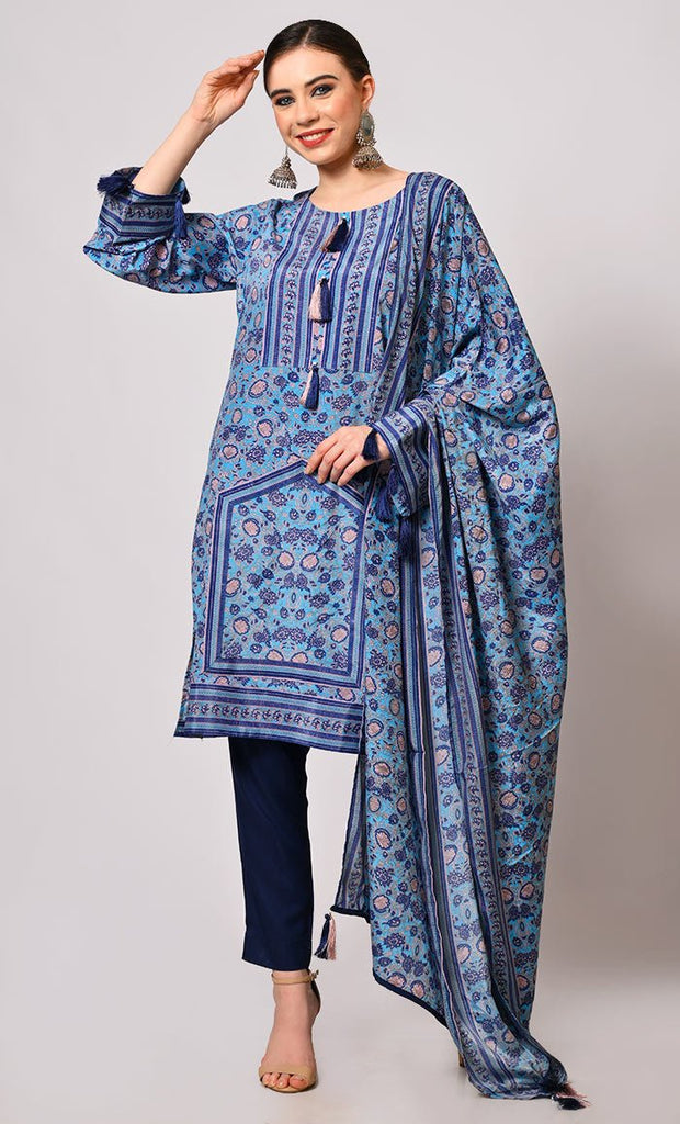 Traditional Charm, Modern Style: 3 Pc Salwar Kameez - EastEssence.com