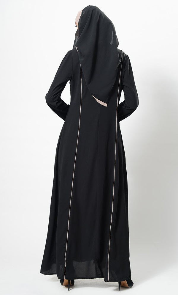 Two Tone Flared Panels Abaya