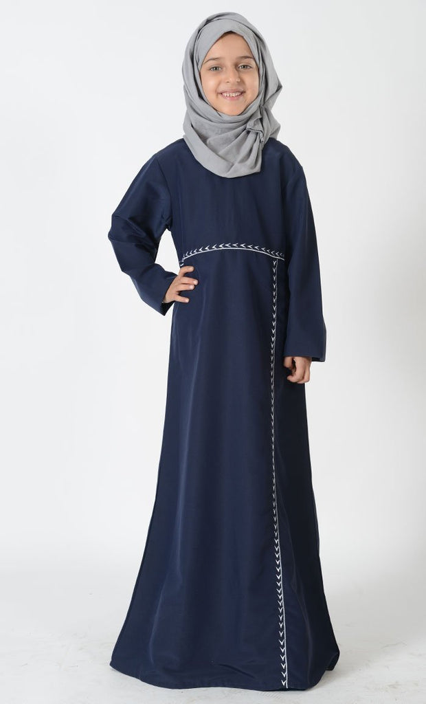 Uniform Abaya- Kids Sizes (Navy) - EastEssence.com