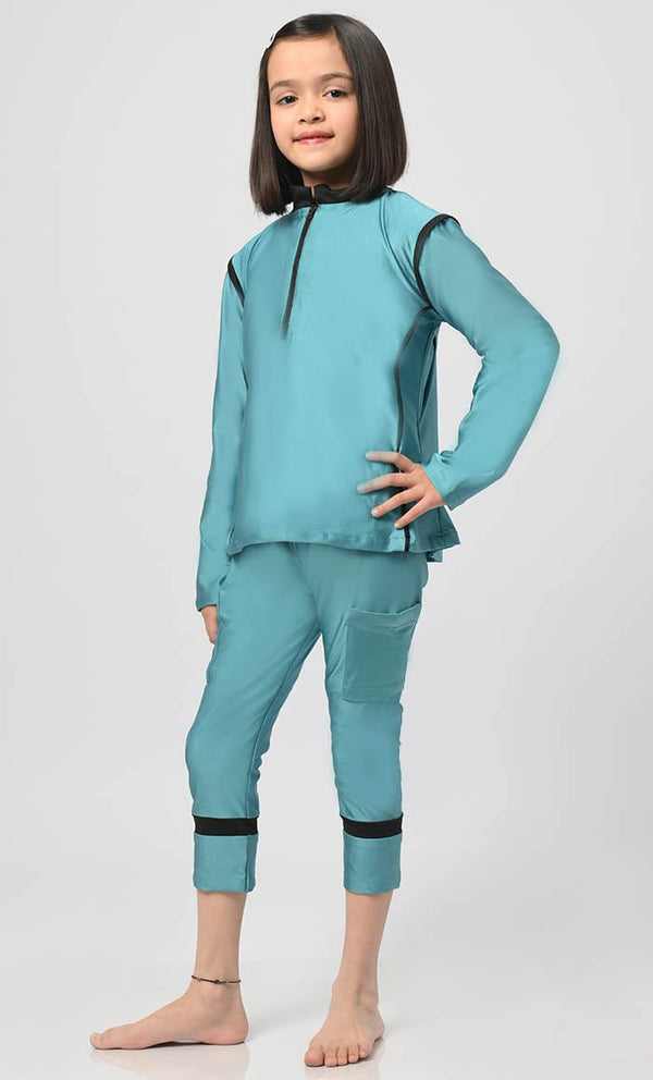 UV Rays Protected Girl's Swimsuit - 2Pc Set - EastEssence.com