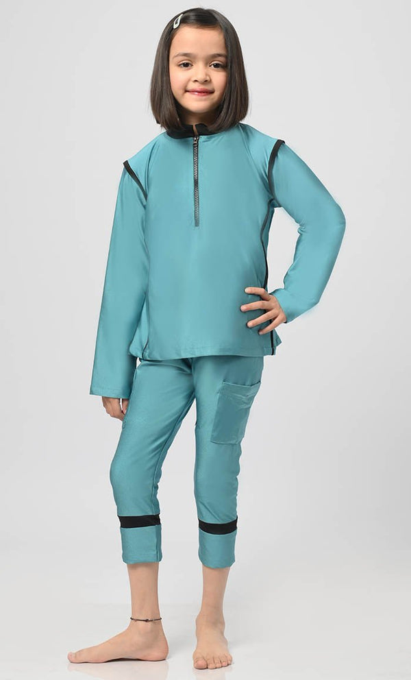 UV Rays Protected Girl's Swimsuit - 2Pc Set - EastEssence.com