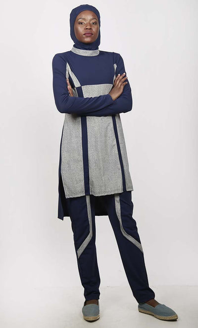 UV Resistant A-Symmetrical 3Pc Swimwear Burkini - EastEssence.com