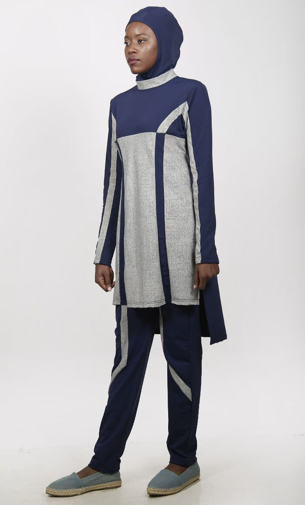 UV Resistant A-Symmetrical 3Pc Swimwear Burkini - EastEssence.com