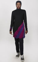 UV Resistant Black Multi Paneled 3Pc Swimwear Burkini - EastEssence.com