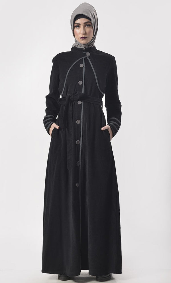 Warm Winter Corduroy Full Length Jacket - EastEssence.com