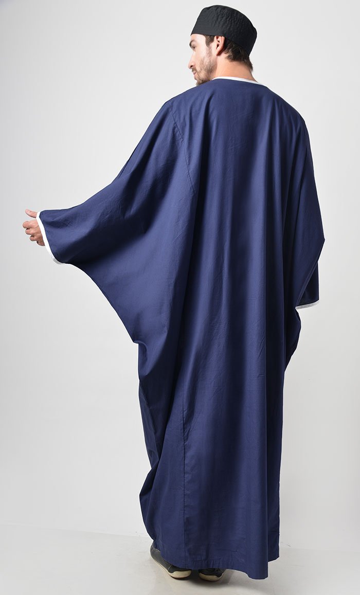 White Classy Detailed Thobe - EastEssence.com