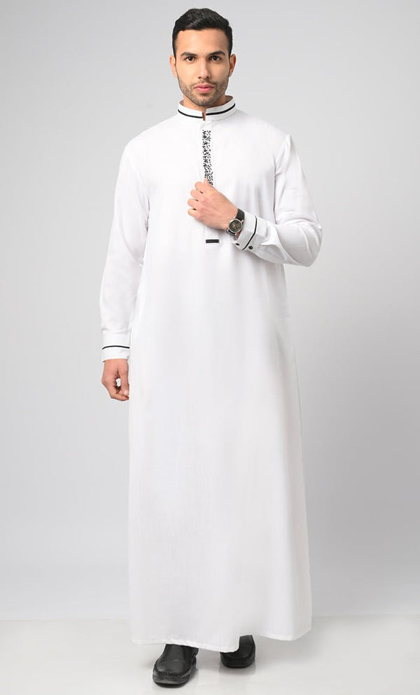 White Formal Modern Thobe