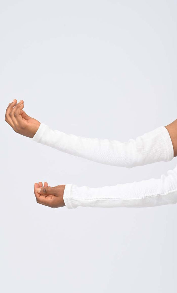 White Knitted Hand Cover Sleeves - EastEssence.com