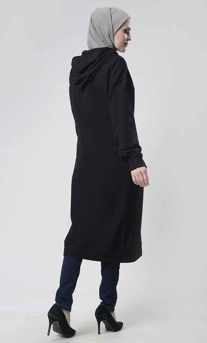 Winter Fleece Everyday Long Hoodie With Pockets - EastEssence.com