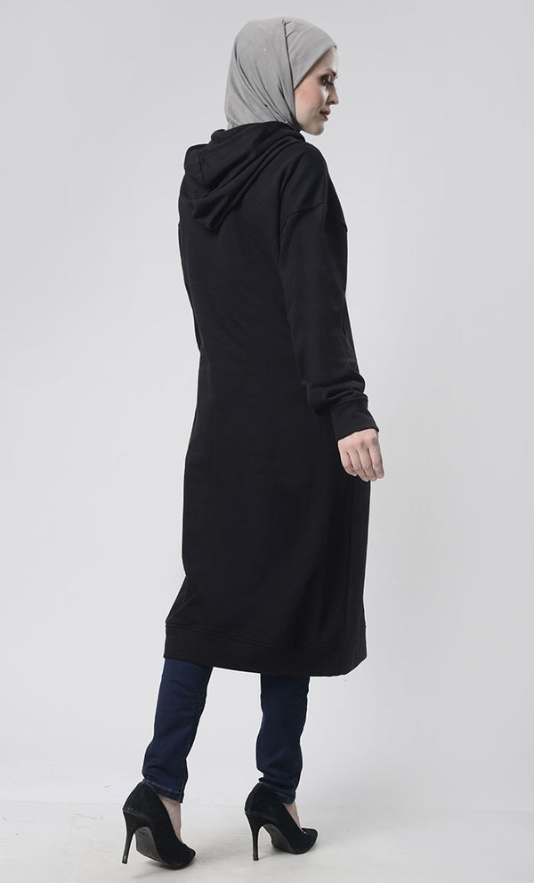 Winter Fleece Everyday Long Hoodie With Pockets - EastEssence.com