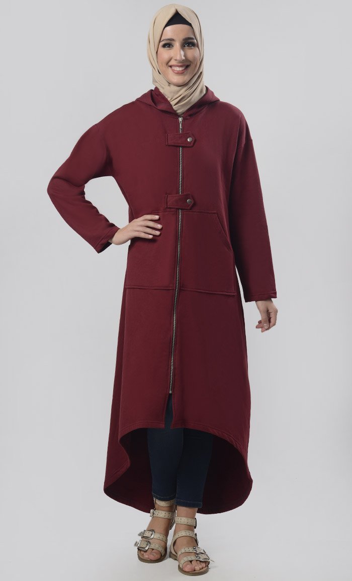 Winter Fleece Modest Length Zipper Jacket - EastEssence.com