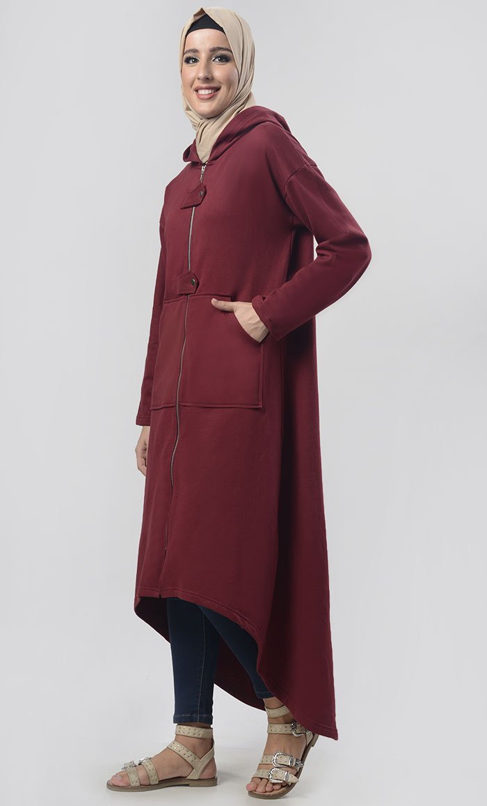 Winter Fleece Modest Length Zipper Jacket - EastEssence.com