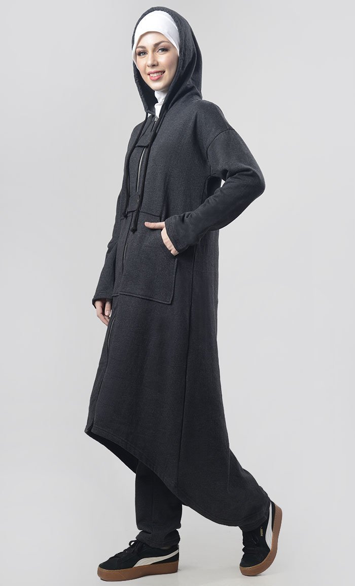 Winter Fleece Modest Length Zipper Jacket - EastEssence.com