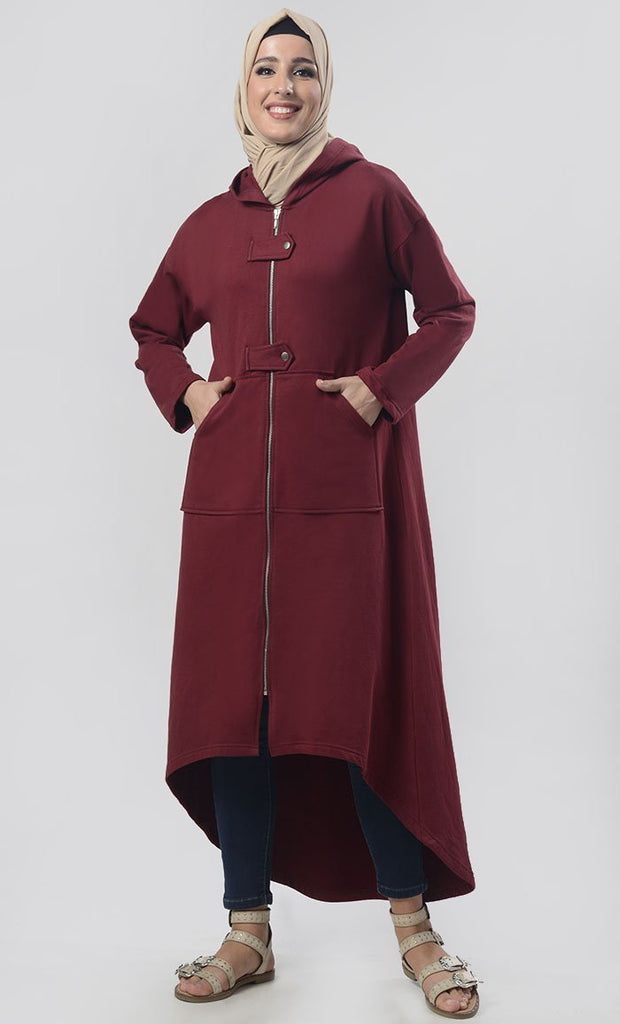 Winter Fleece Modest Length Zipper Jacket - EastEssence.com